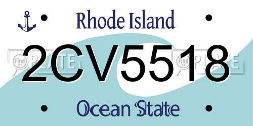 2CV5518 Rhode Island License Plate
