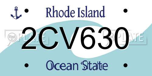2CV630 Rhode Island License Plate