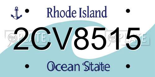 2CV8515 Rhode Island License Plate