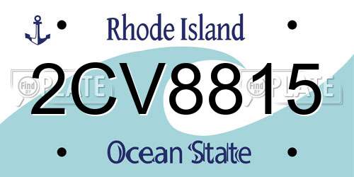 2CV8815 Rhode Island License Plate