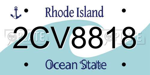 2CV8818 Rhode Island License Plate