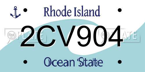 2CV904 Rhode Island License Plate