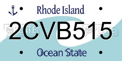 2CVB515 Rhode Island License Plate