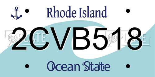 2CVB518 Rhode Island License Plate
