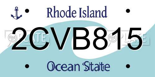 2CVB815 Rhode Island License Plate