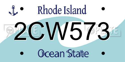 2CW573 Rhode Island License Plate