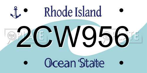 2CW956 Rhode Island License Plate