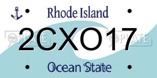 2CXO17 Rhode Island License Plate
