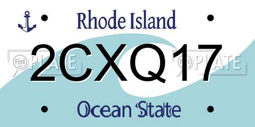 2CXQ17 Rhode Island License Plate