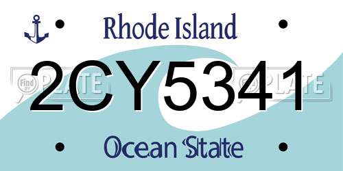 2CY5341 Rhode Island License Plate