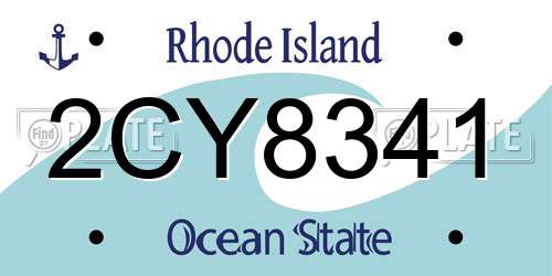 2CY8341 Rhode Island License Plate