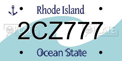 2CZ777 Rhode Island License Plate