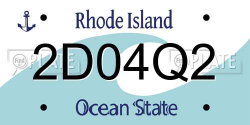 2D04Q2 Rhode Island License Plate