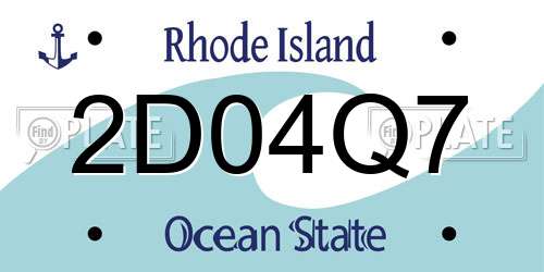 2D04Q7 Rhode Island License Plate