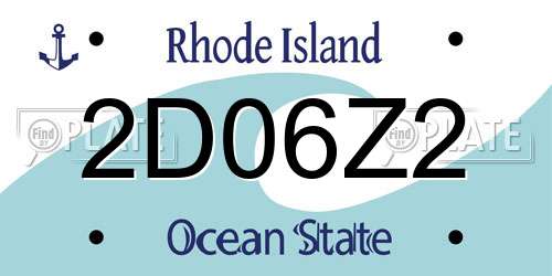 2D06Z2 Rhode Island License Plate