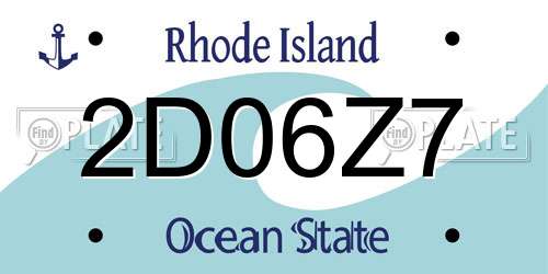 2D06Z7 Rhode Island License Plate