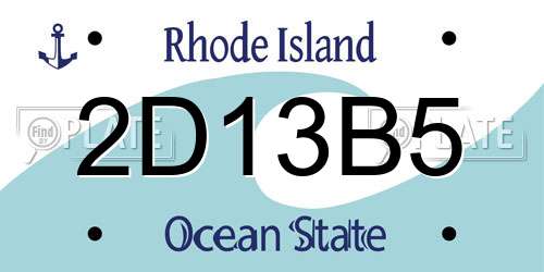 2D13B5 Rhode Island License Plate