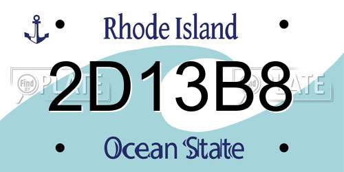 2D13B8 Rhode Island License Plate