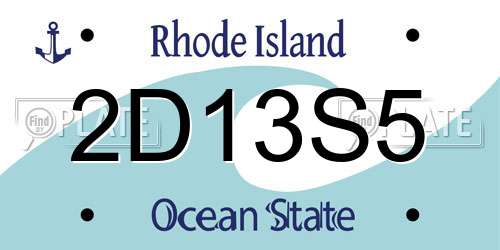 2D13S5 Rhode Island License Plate