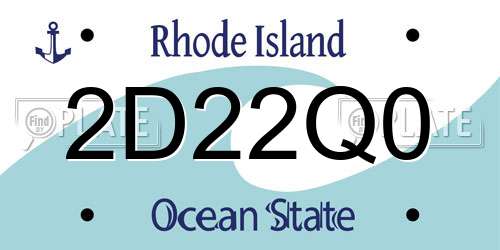 2D22Q0 Rhode Island License Plate
