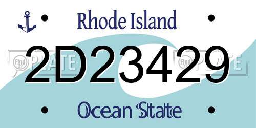 2D23429 Rhode Island License Plate