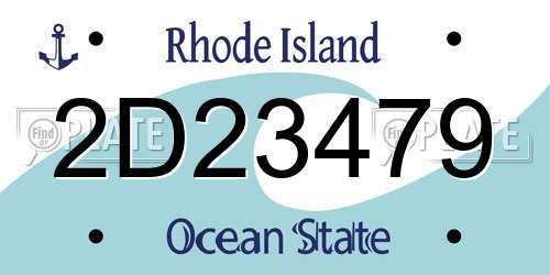 2D23479 Rhode Island License Plate