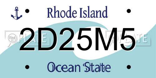 2D25M5 Rhode Island License Plate
