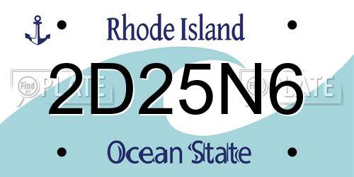 2D25N6 Rhode Island License Plate