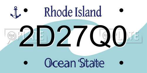 2D27Q0 Rhode Island License Plate