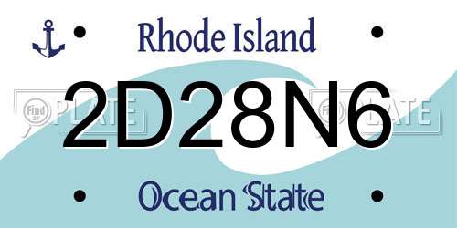 2D28N6 Rhode Island License Plate