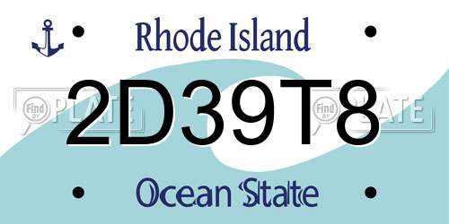 2D39T8 Rhode Island License Plate