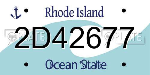 2D42677 Rhode Island License Plate