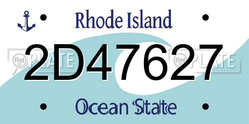 2D47627 Rhode Island License Plate