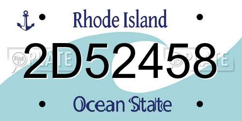 2D52458 Rhode Island License Plate