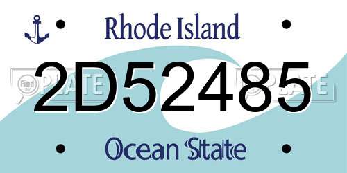 2D52485 Rhode Island License Plate