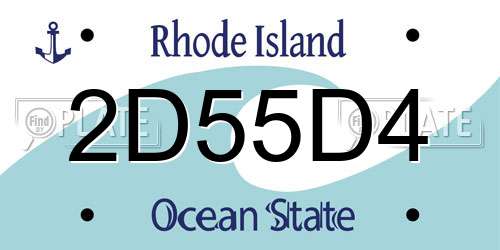 2D55D4 Rhode Island License Plate