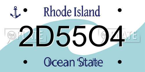 2D55O4 Rhode Island License Plate