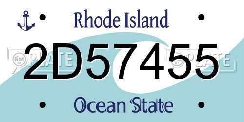 2D57455 Rhode Island License Plate