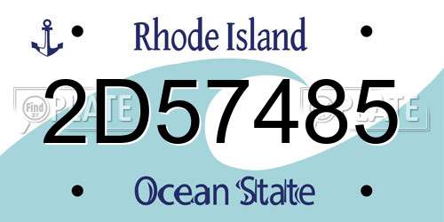 2D57485 Rhode Island License Plate