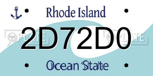 2D72D0 Rhode Island License Plate