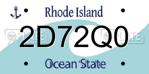 2D72Q0 Rhode Island License Plate