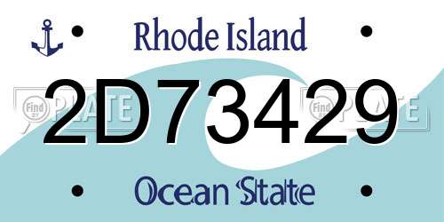 2D73429 Rhode Island License Plate