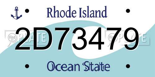 2D73479 Rhode Island License Plate