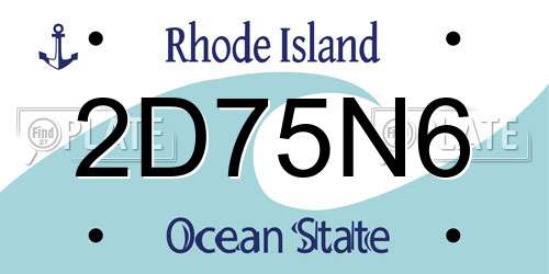 2D75N6 Rhode Island License Plate