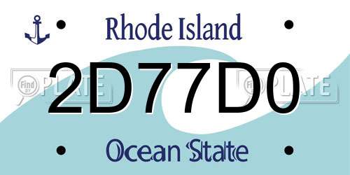 2D77D0 Rhode Island License Plate