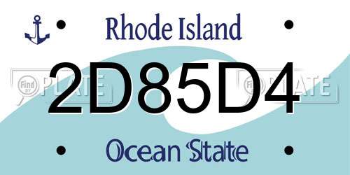 2D85D4 Rhode Island License Plate