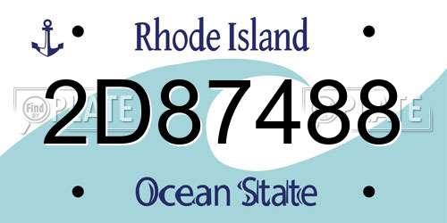 2D87488 Rhode Island License Plate