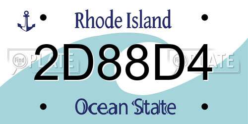 2D88D4 Rhode Island License Plate