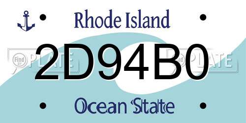 2D94B0 Rhode Island License Plate