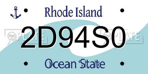 2D94S0 Rhode Island License Plate